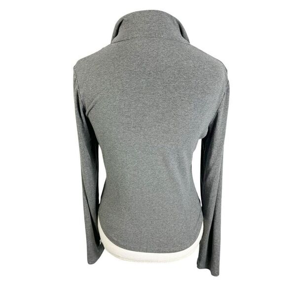 Snoskins Gray 1/4 Zip pullover Beaded Snowflake Crop Length Ski Cabin Size S - Picture 5 of 9